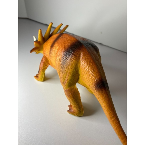 Vintage Imperial Dinosaur Toy Styracosaurus Figure 10.5" 1985 Rubber Dino - Picture 5 of 8